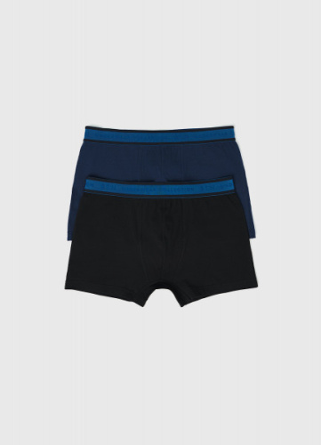 Трусы-транки с контрастными резинками, 2 шт., Синий