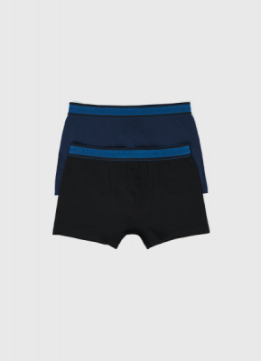 Трусы-транки с контрастными резинками, 2 шт., Синий