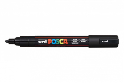 Маркер UNI "POSCA" PC-5M, 1,8-2,5 мм, наконечник пулевидный, цвет черный