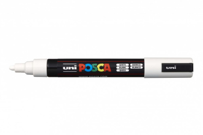 Маркер UNI "POSCA" PC-5M, 1,8-2,5 мм, наконечник пулевидный, цвет белый