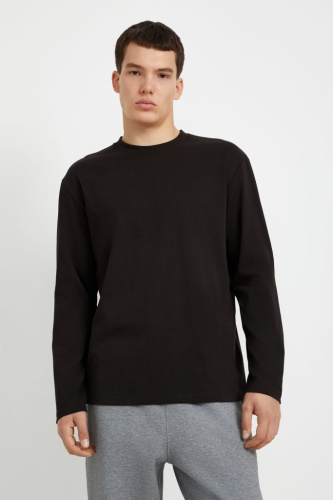 Лонгслив из хлопка с округлым вырезом