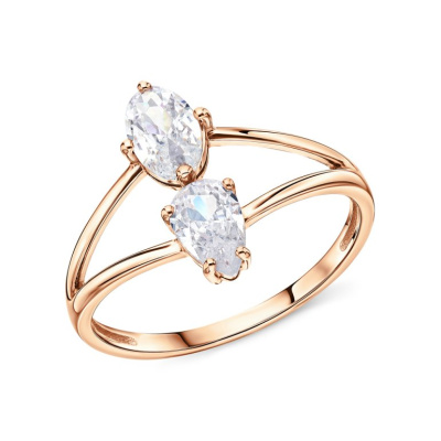 Золотое кольцо с фианитами