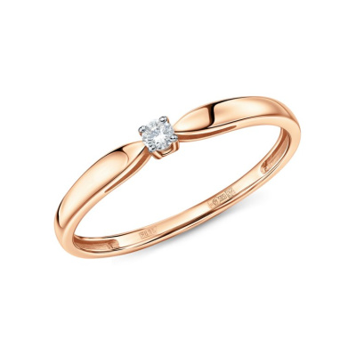 Золотое кольцо с бриллиантами природными