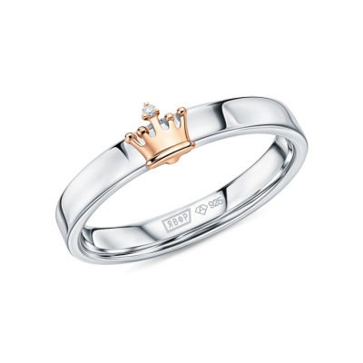 Серебряное кольцо с бриллиантами природными