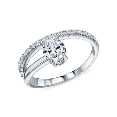 Золотое кольцо с бриллиантами выращенными