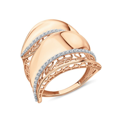 Золотое кольцо с фианитами