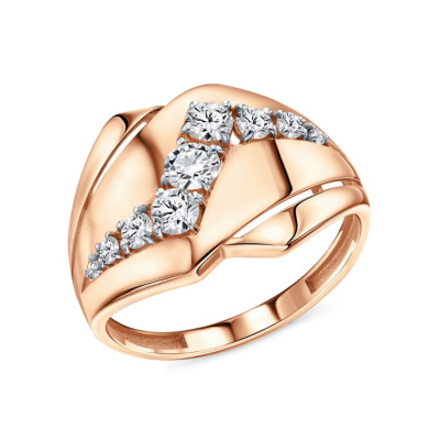 Золотое кольцо с фианитами