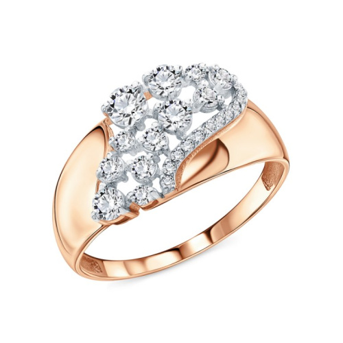 Золотое кольцо с фианитами