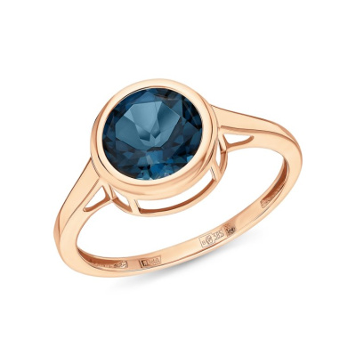 Золотое кольцо с топазами природными