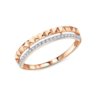 Золотое кольцо с фианитами