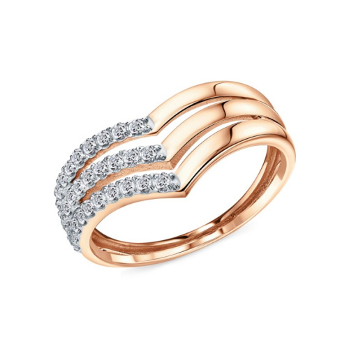 Золотое кольцо с фианитами