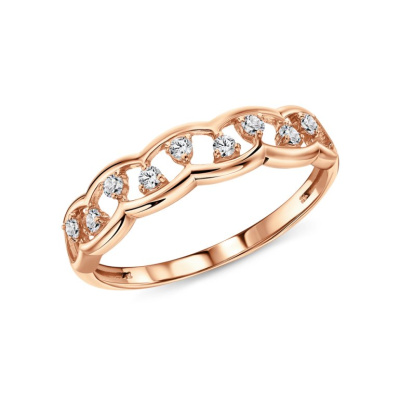 Золотое кольцо с фианитами