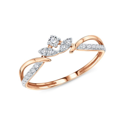 Золотое кольцо с фианитами