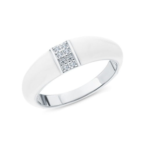 Серебряное кольцо с эмалью и фианитами