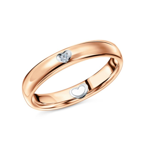 Золотое обручальное кольцо с бриллиантами