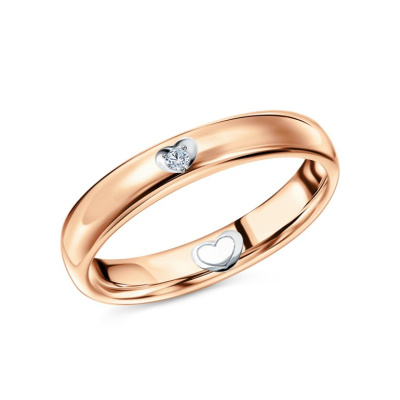 Золотое обручальное кольцо с бриллиантами