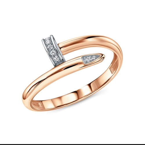 Золотое кольцо с фианитами