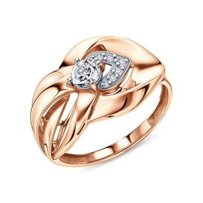 Золотое кольцо с фианитами