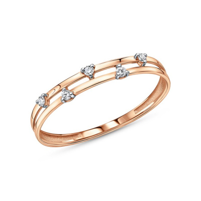 Золотое кольцо с фианитами