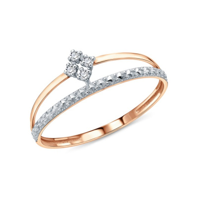 Золотое кольцо с фианитами