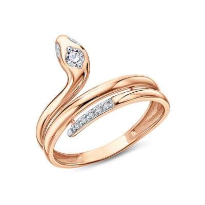 Золотое кольцо с фианитами