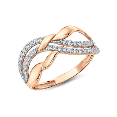 Золотое кольцо с фианитами