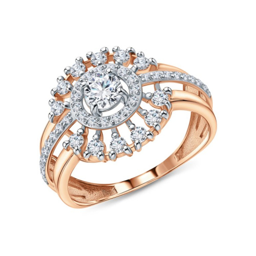 Золотое кольцо с фианитами