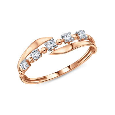 Золотое кольцо с фианитами