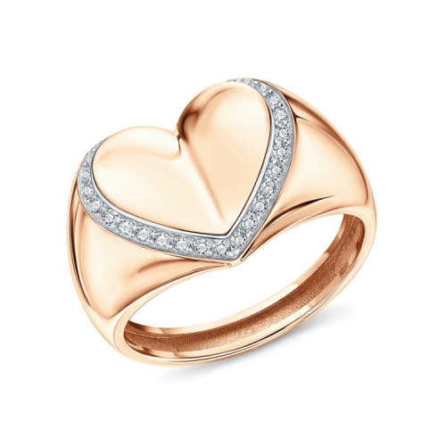 Золотое кольцо с фианитами