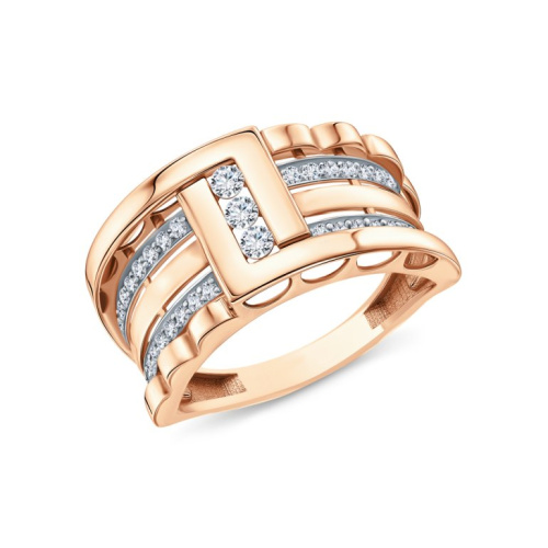 Золотое кольцо с фианитами