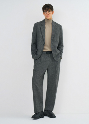 Однобортный пиджак из смесовой шерсти, Серый