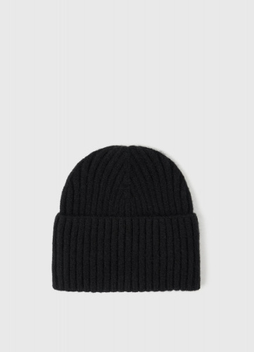 Вязаная шапка с отворотом, Черный