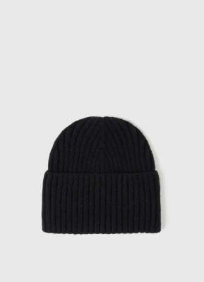Вязаная шапка с отворотом, Черный