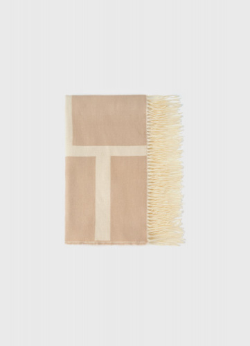 Шарф с принтом, Бежевый