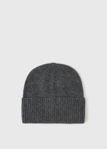 Вязаная шапка с отворотом, Серый
