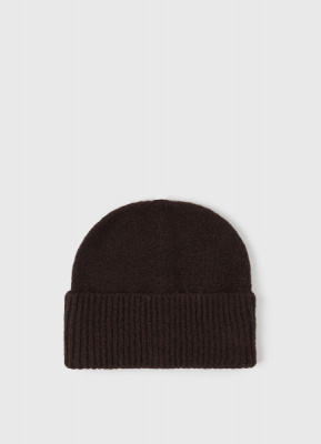 Вязаная шапка с отворотом, Коричневый