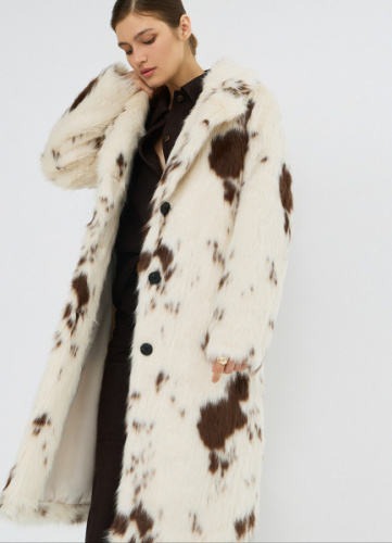 Шуба из искусственного меха, Бежевый