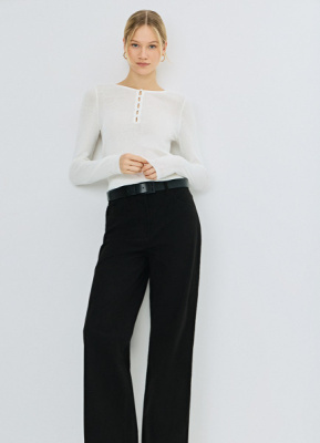 Прямые брюки из вельвета, Черный