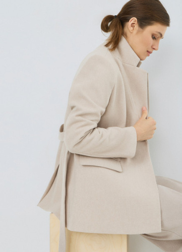 Жакет с поясом, Бежевый