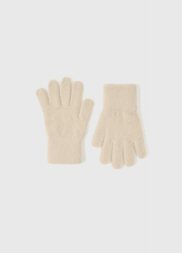 Вязаные перчатки для девочек, Бежевый