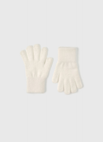 Вязаные перчатки для девочек, Белый