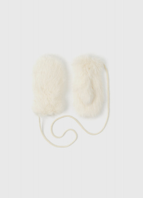 Варежки из искусственного меха для девочек, Белый