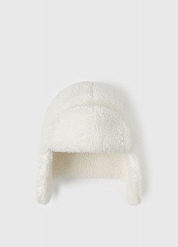 Шапка-ушанка из шерпы для девочек, Белый