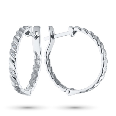 Серьги из белого золота с бриллиантами э0901сг08181000