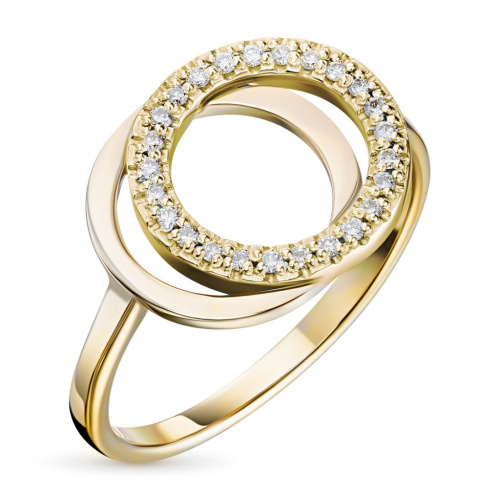 Классическое кольцо из желтого золота с бриллиантами э0301кц01210501