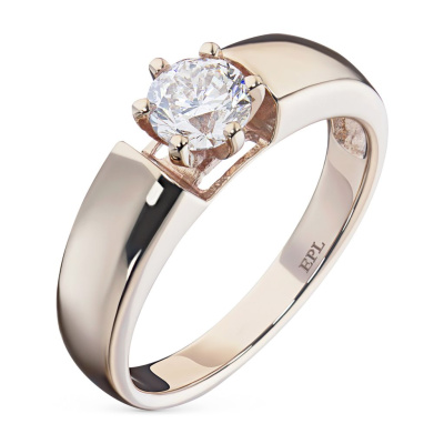 Кольцо из красного золота с бриллиантом э0201кц04082400