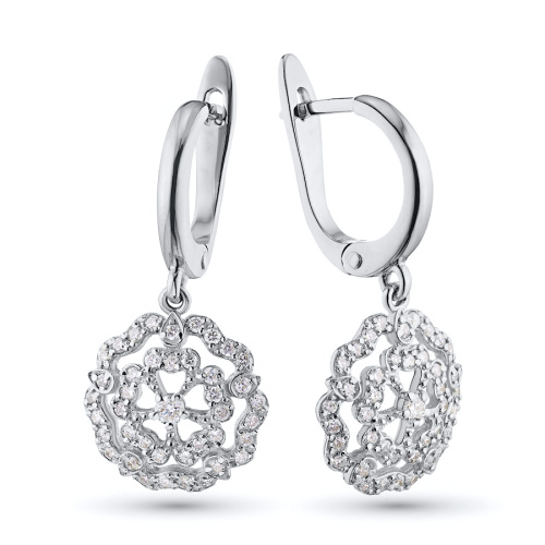 Серьги из белого золота с бриллиантами э0901сг04202837