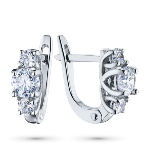 Серьги из белого золота с бриллиантами э0901сг02187900