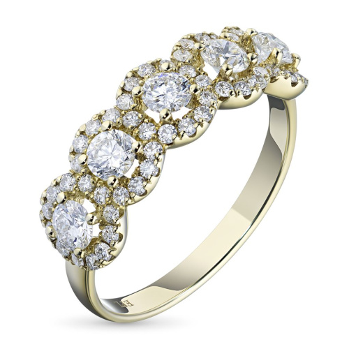 Классическое кольцо из желтого золота с бриллиантами э0301кц09181000