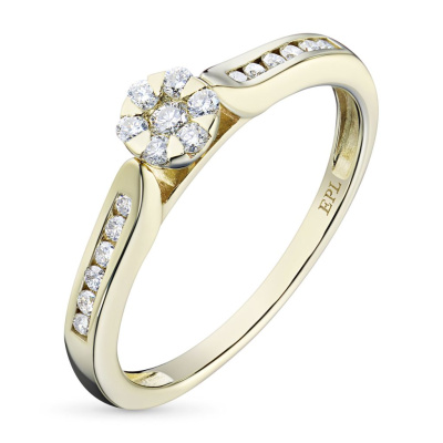 Кольцо из желтого золота с бриллиантами э0301кц02186600